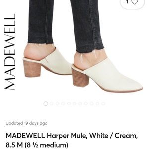 Madewell Harper Mules (white)